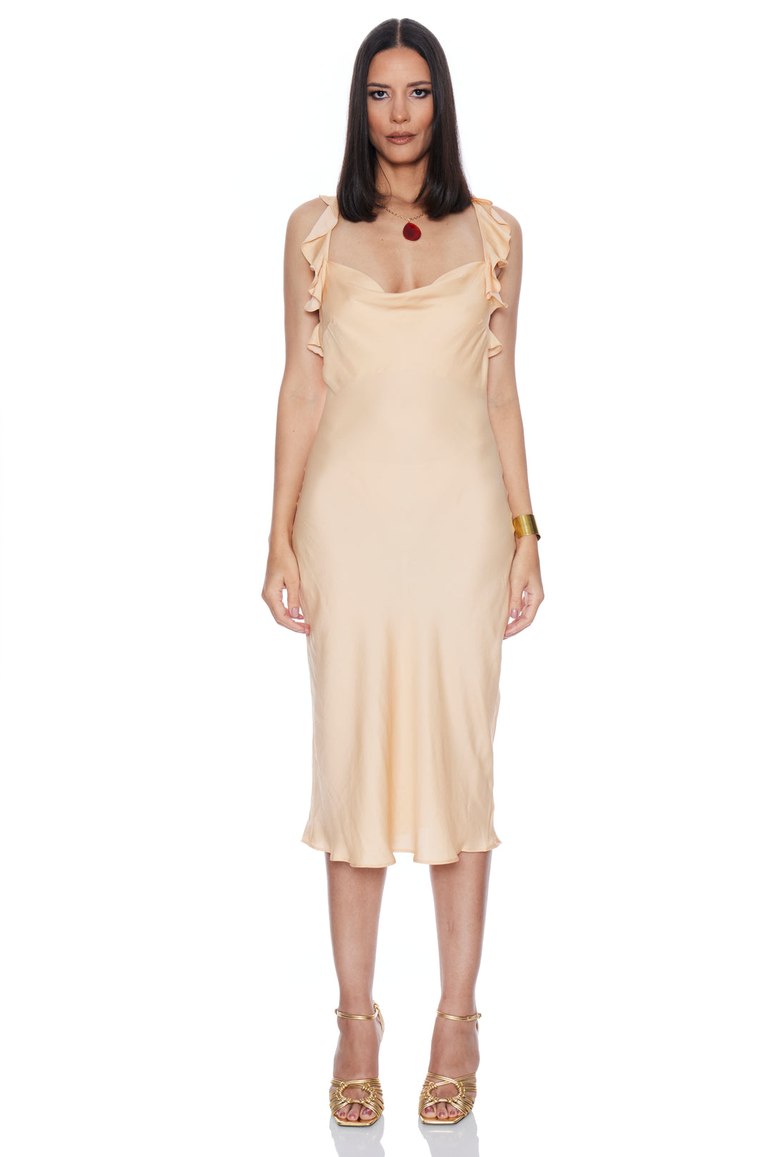 ruffle slip dress Damson Madder - Sasha With Cami - Sheer Olive Plunging v Evangeline lace ruffled slip dress