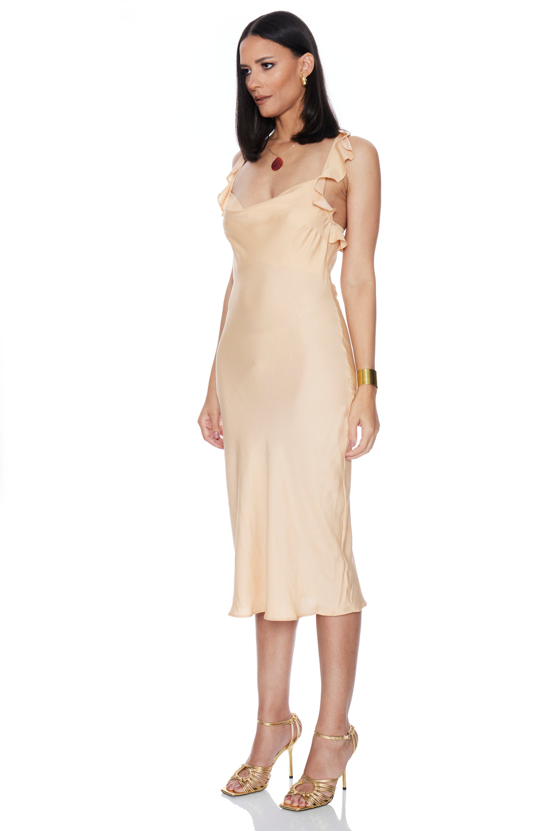CHLOE SATIN RUFFLE SLIP DRESS – Leila Styyles CHLOE SATIN RUFFLE SLIP DRESS – Leila Styyles
